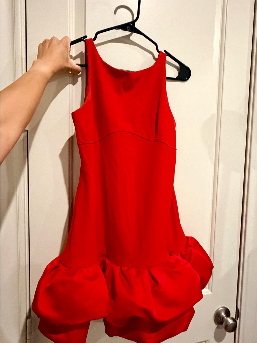 Gianni Bini Red Sleeveless Mini Dress with Ruffle-Hem